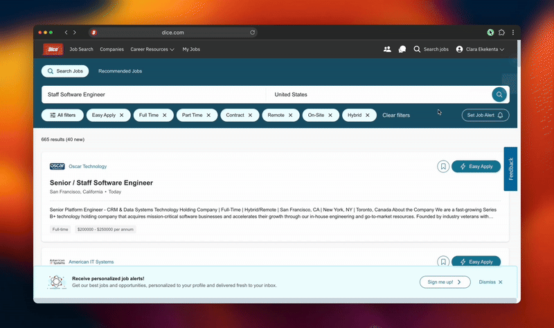 Automated job searching and applying demo